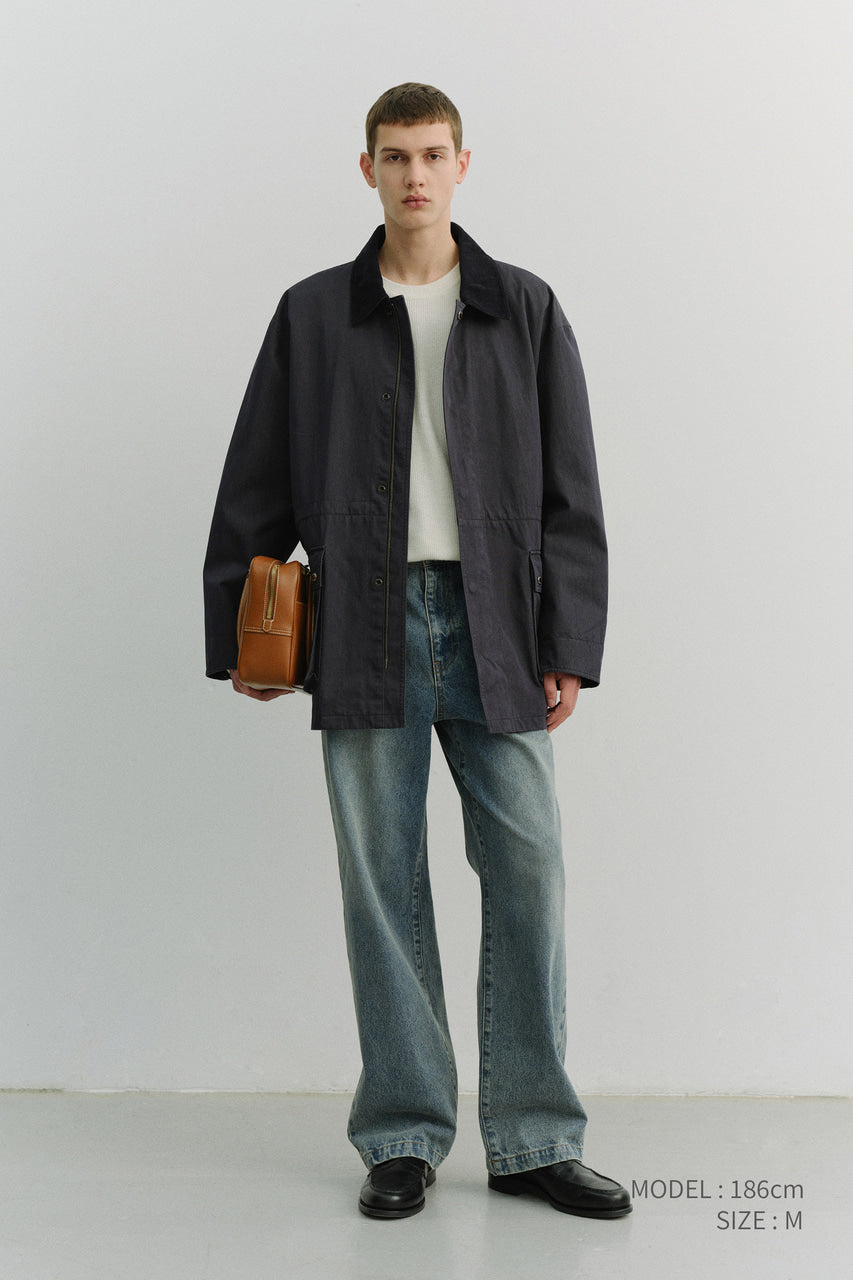 Dunst Straight Slack Jeans Greyish Light Blue