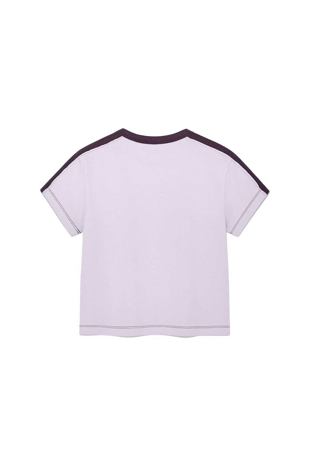 [matinkim] COLOR LINE POINT LOGO CROP TOP FOR WOMEN IN LILAC