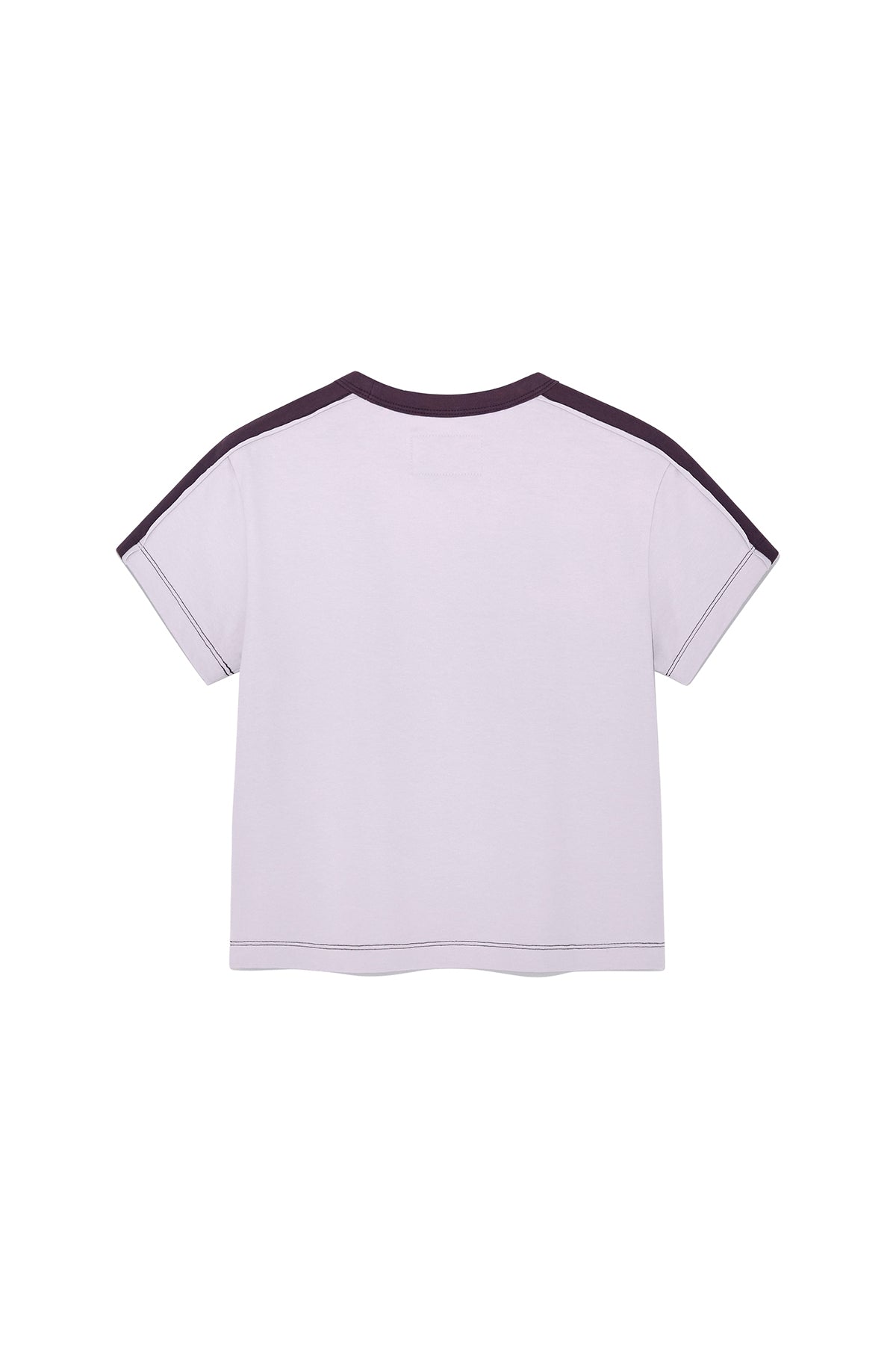 [matinkim] COLOR LINE POINT LOGO CROP TOP FOR WOMEN IN LILAC