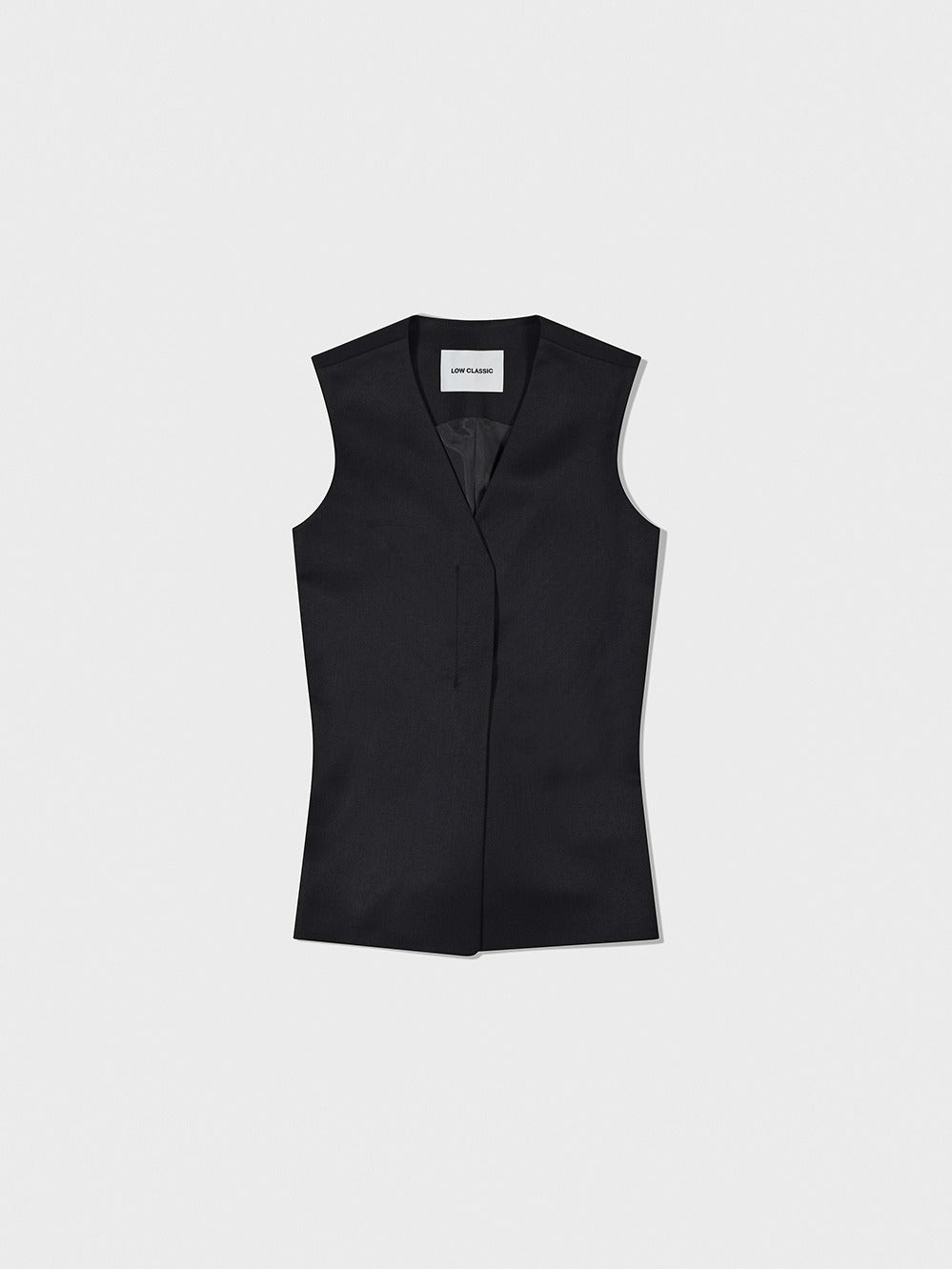 [Low Classic] Waist Point Wool Vest_Black