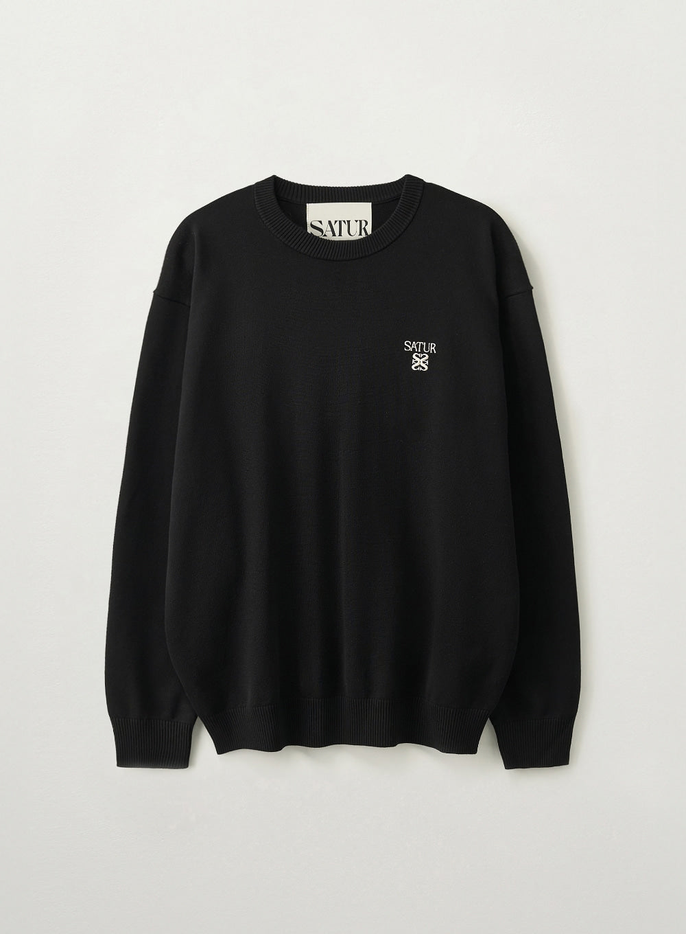 satur Loren Basic Crewneck Knit - Black