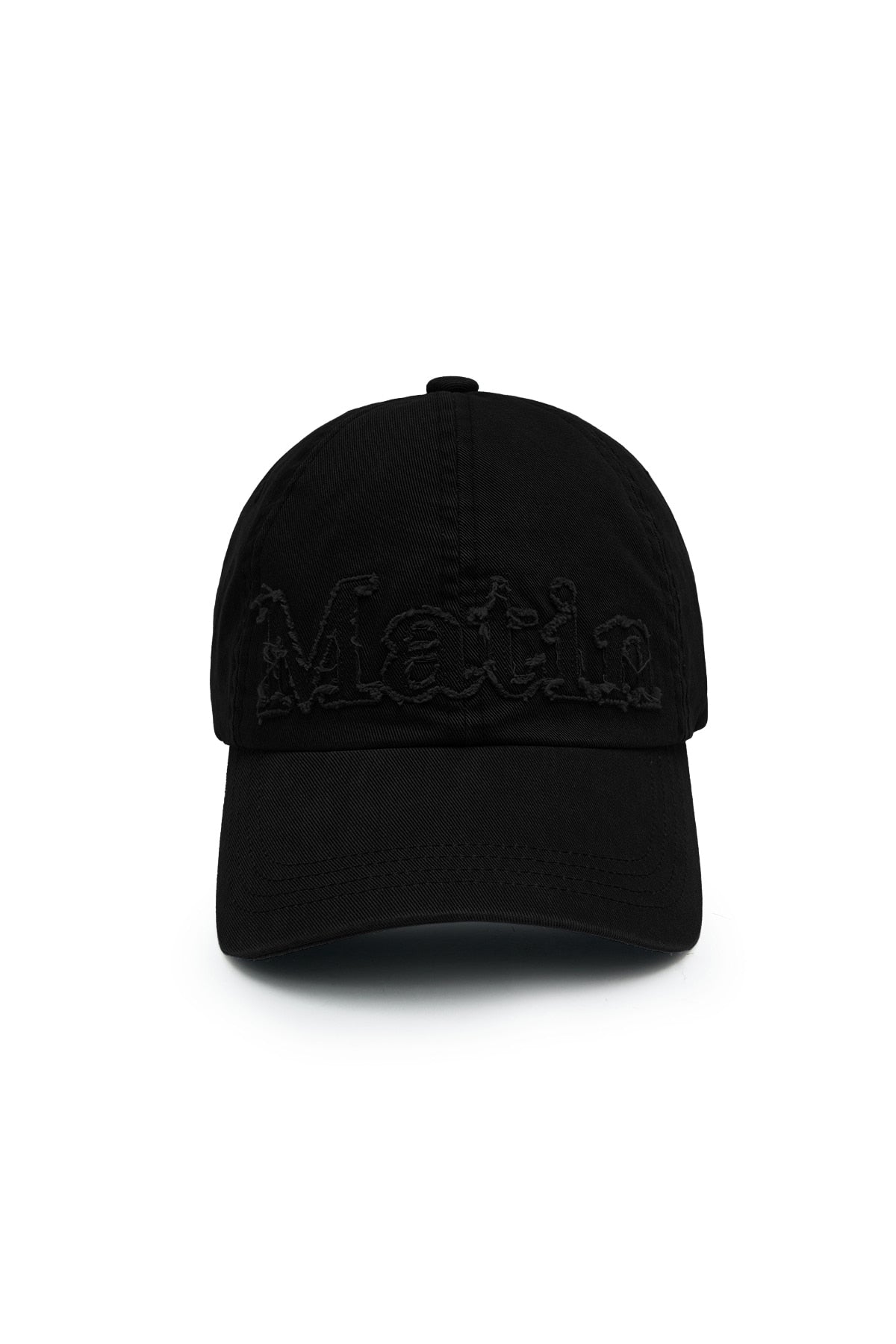 [matinkim] Rough Cut Applique Ball Cap IN Black