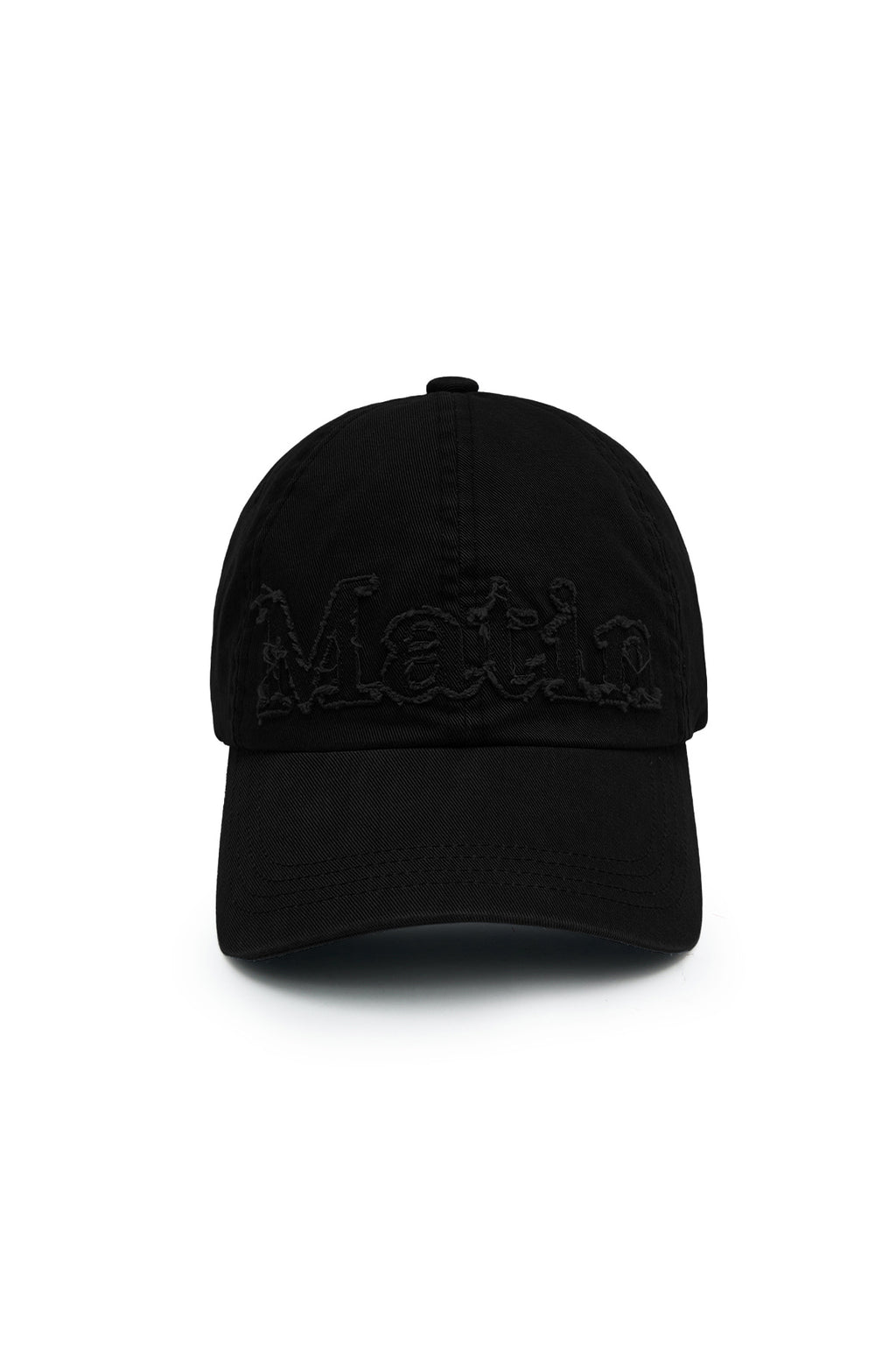 [matinkim] Rough Cut Applique Ball Cap IN Black