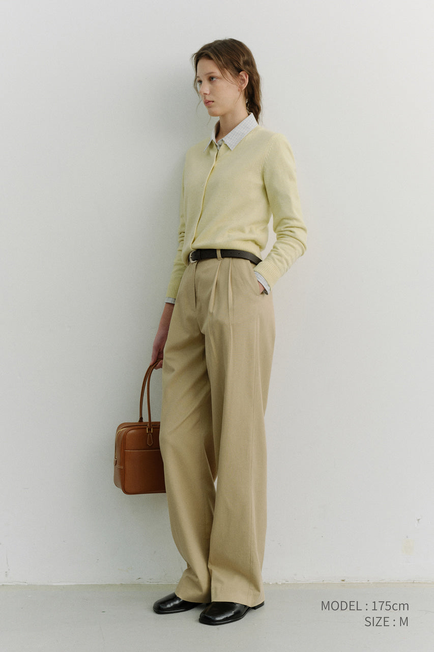 Dunst Essential Crewneck Knit Cardigan Lemon
