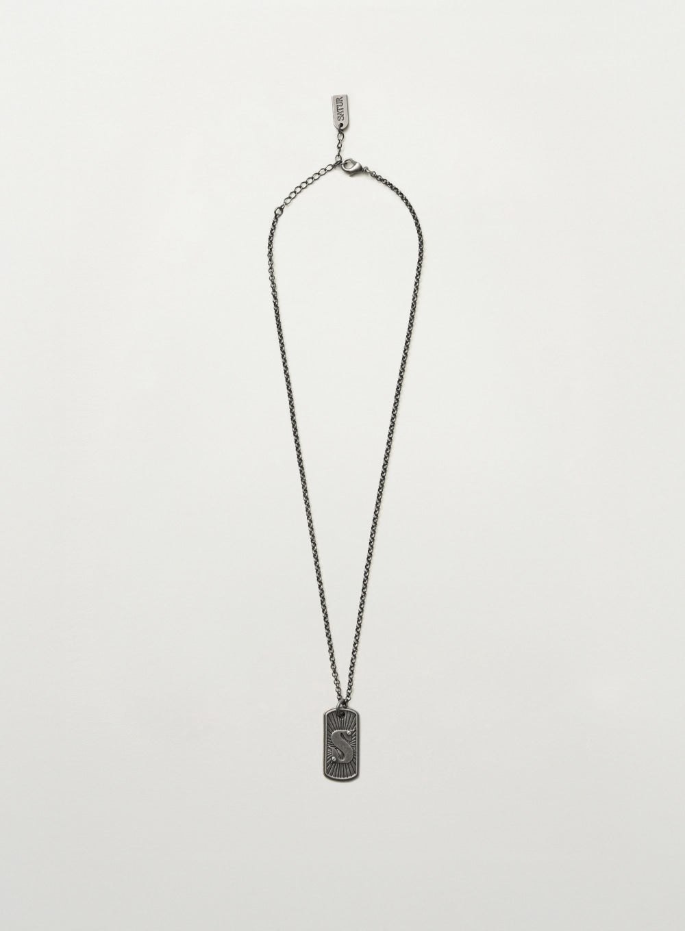 Satur S Logo Pendant Necklace - Silver