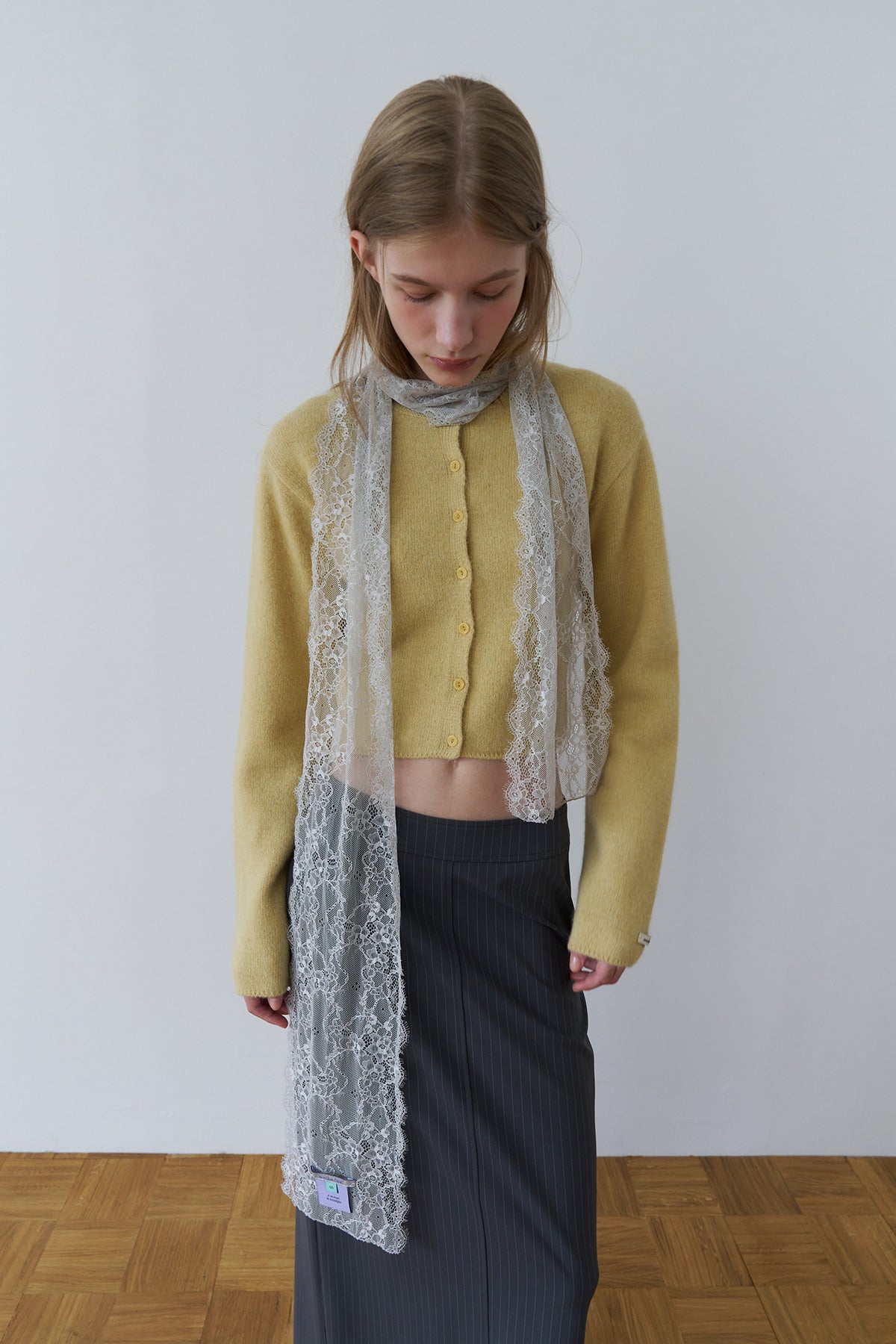 Overdueflair Raccoon Semi-Crop Cardigan Butter Yellow