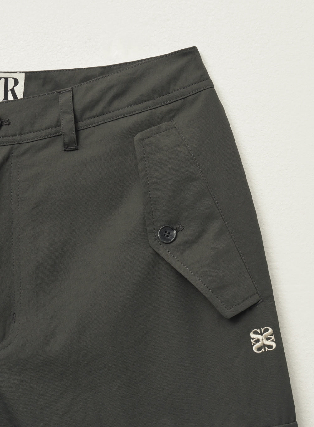 [satur] Wide String Cargo Pants - Charcoal