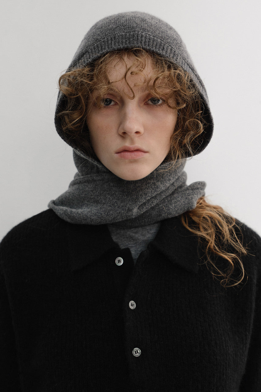 Dunst Babushka Scarf Melange Grey