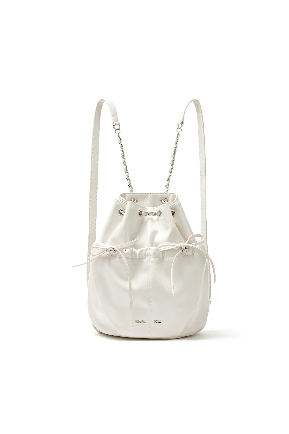[matinkim] DRAW STRING RIBBON BACK PACK IN IVORY