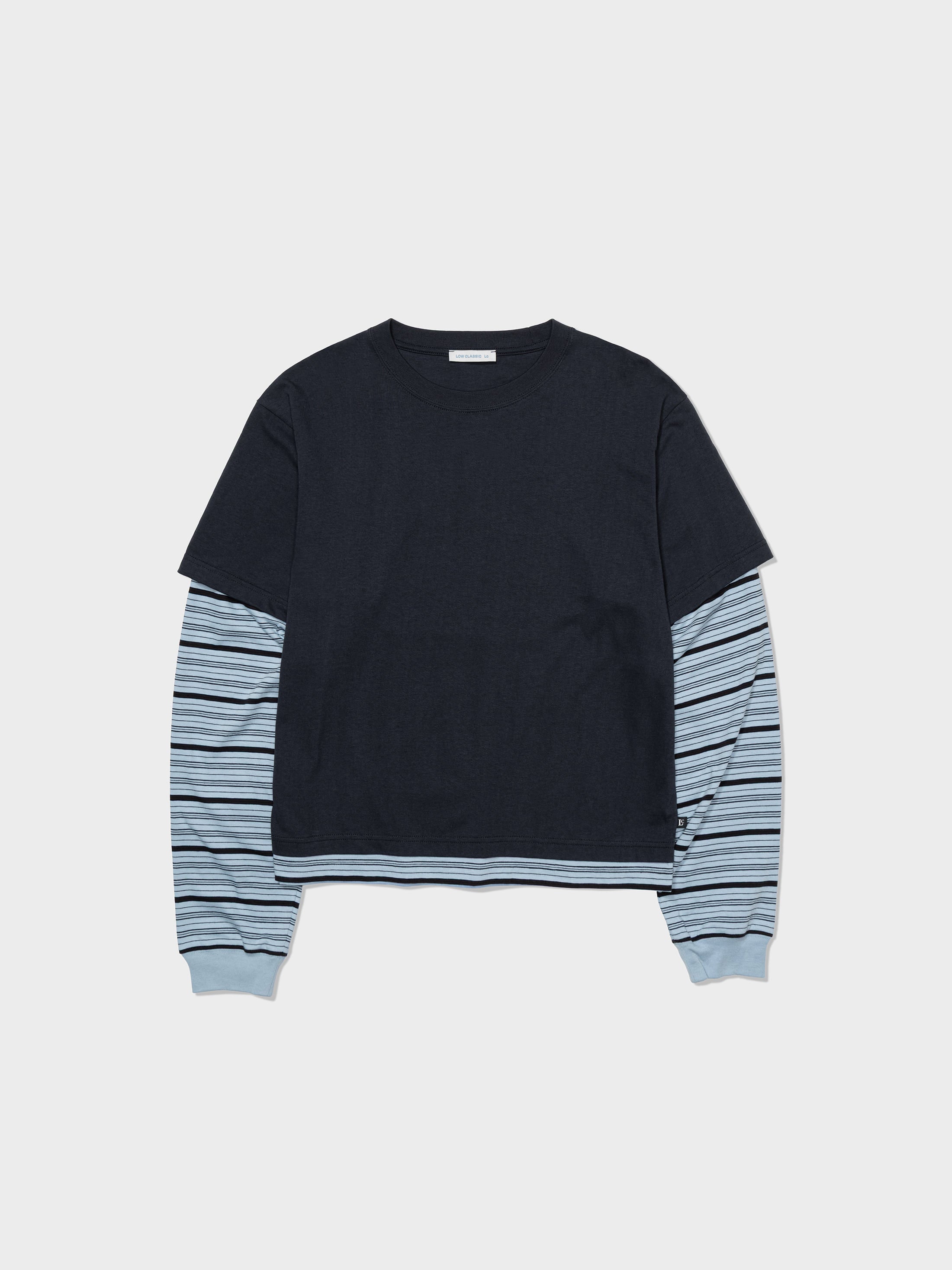 Low Classic Striped Layered Long Sleeve T-Shirt Navy