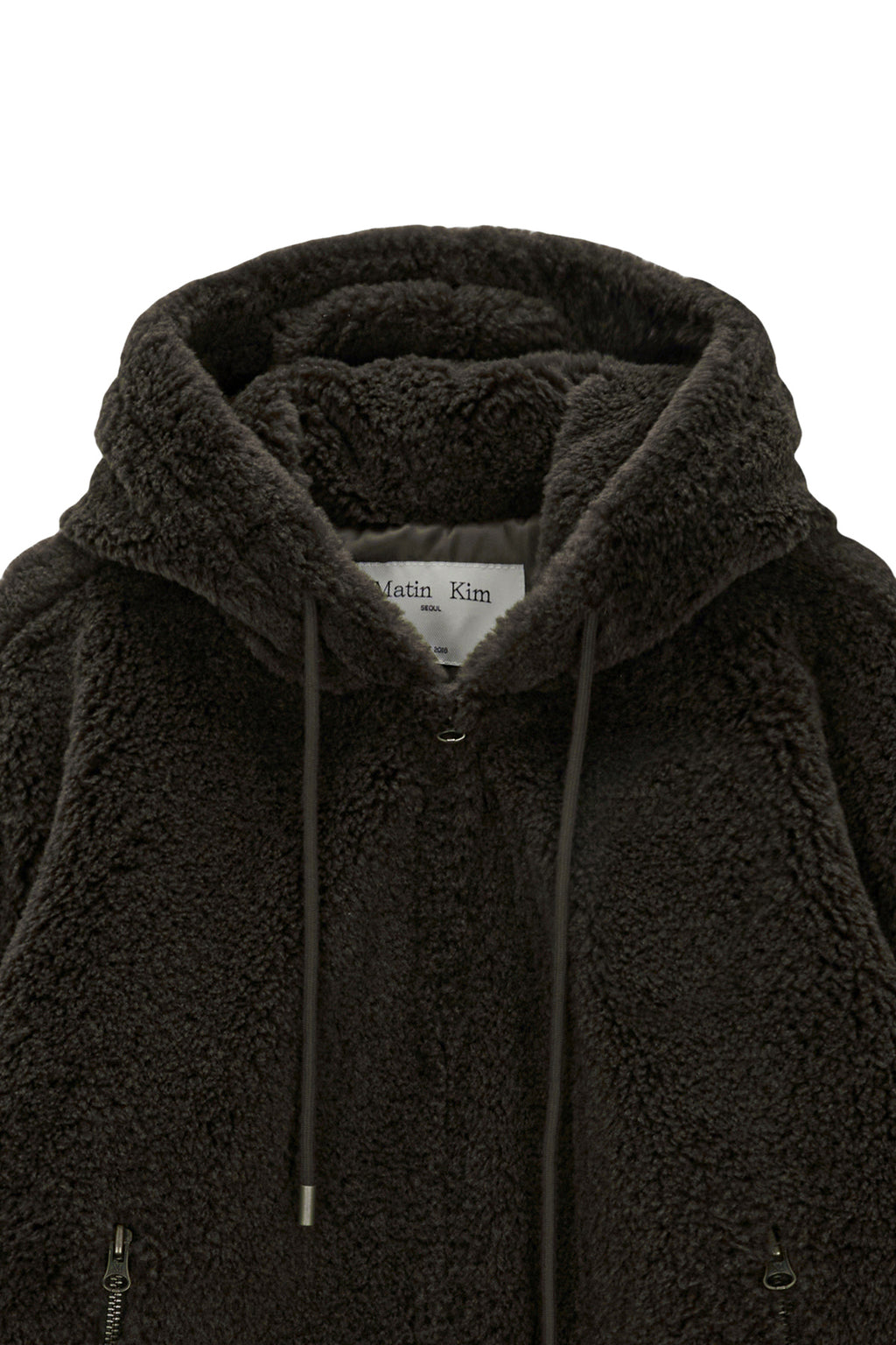 Matinkim Logo Point Fleece Hoody Jumper For Women IN Khaki