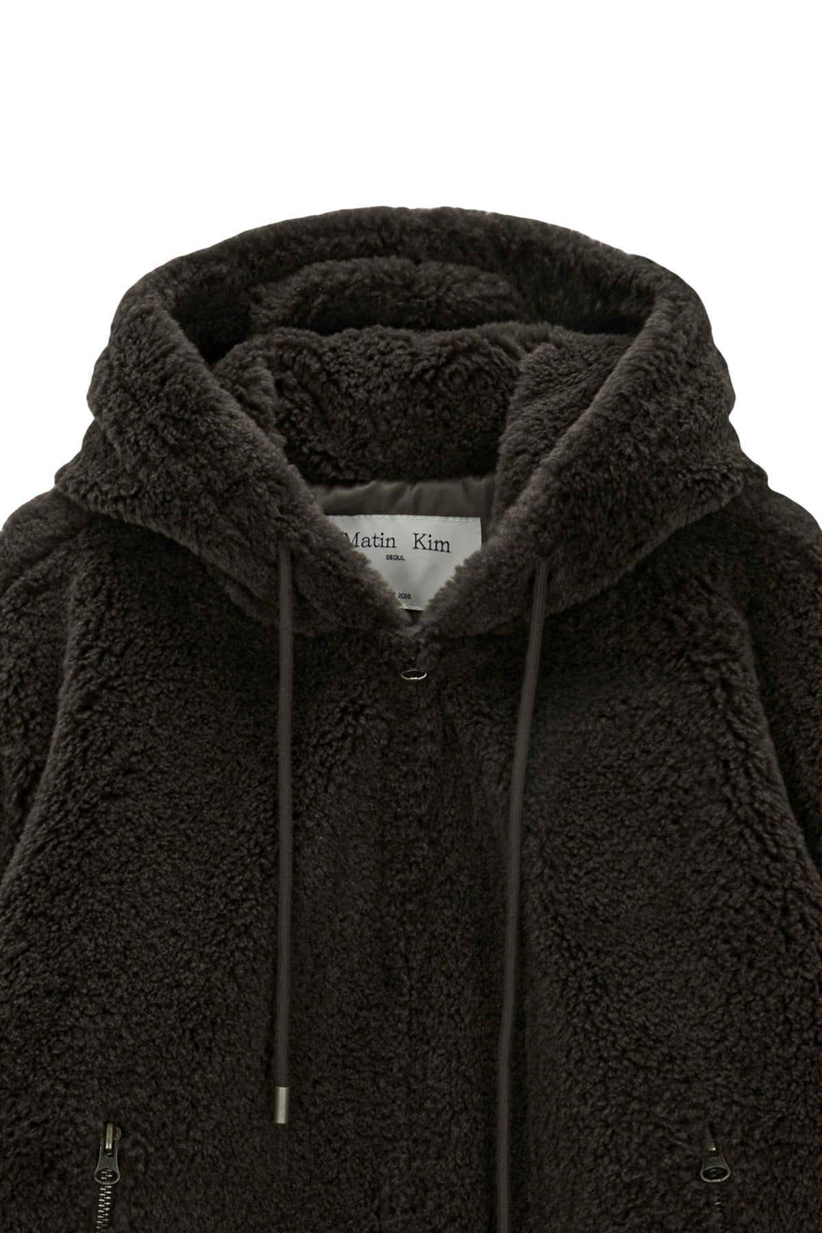Matinkim Logo Point Fleece Hoody Jumper For Women IN Khaki