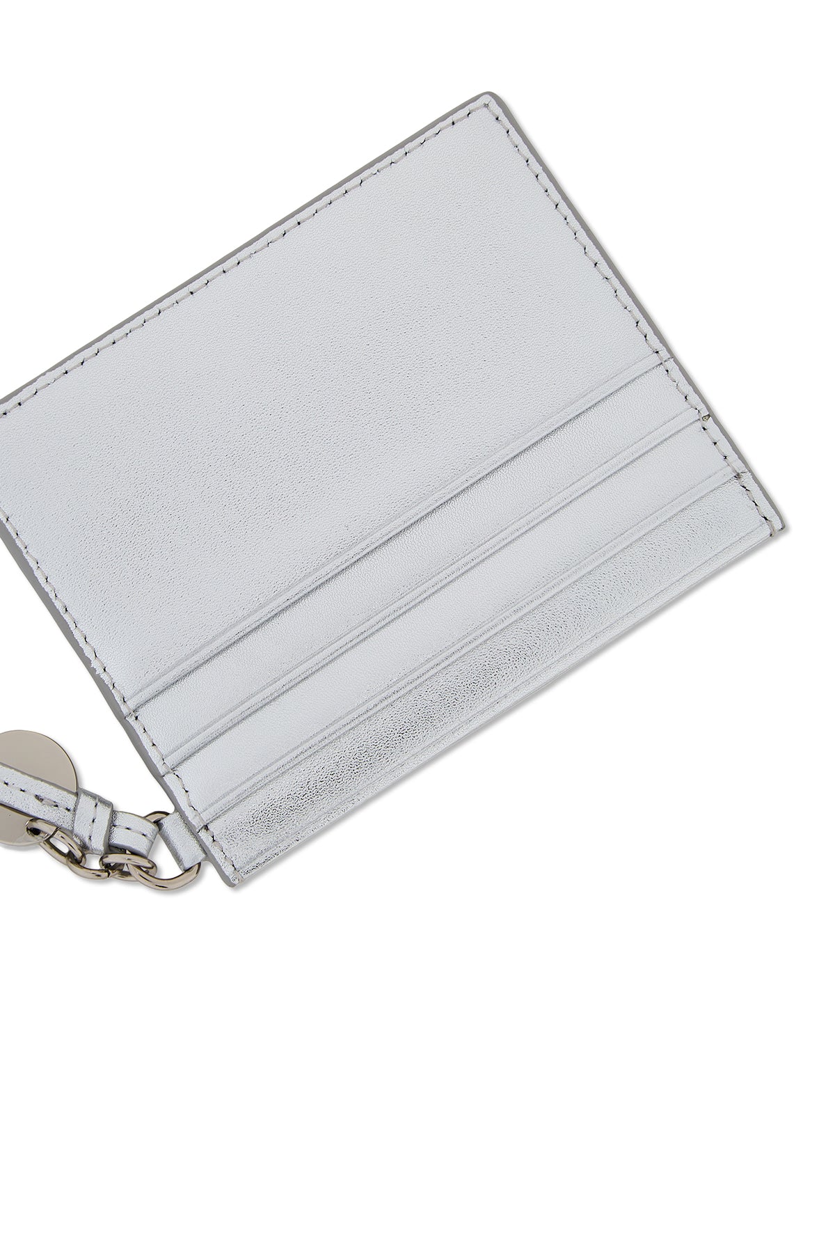 Matinkim Steel Logo Rivet Card Wallet IN Silver