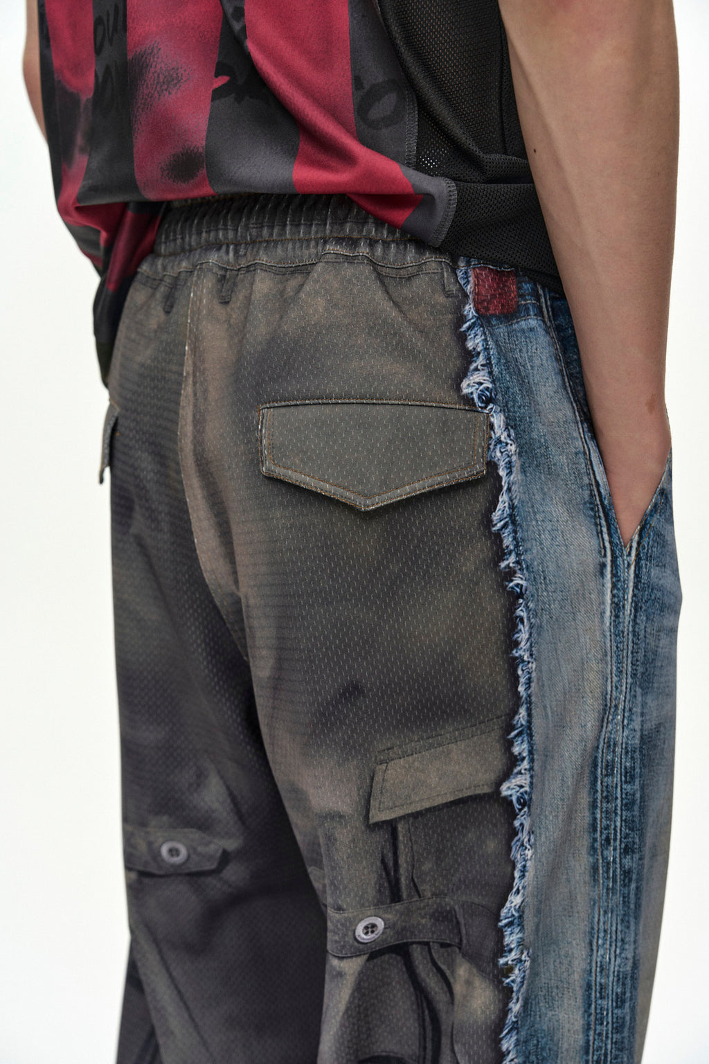 Andersson Bell Denim & Cargo Trompe L'Oeil Mesh Pants