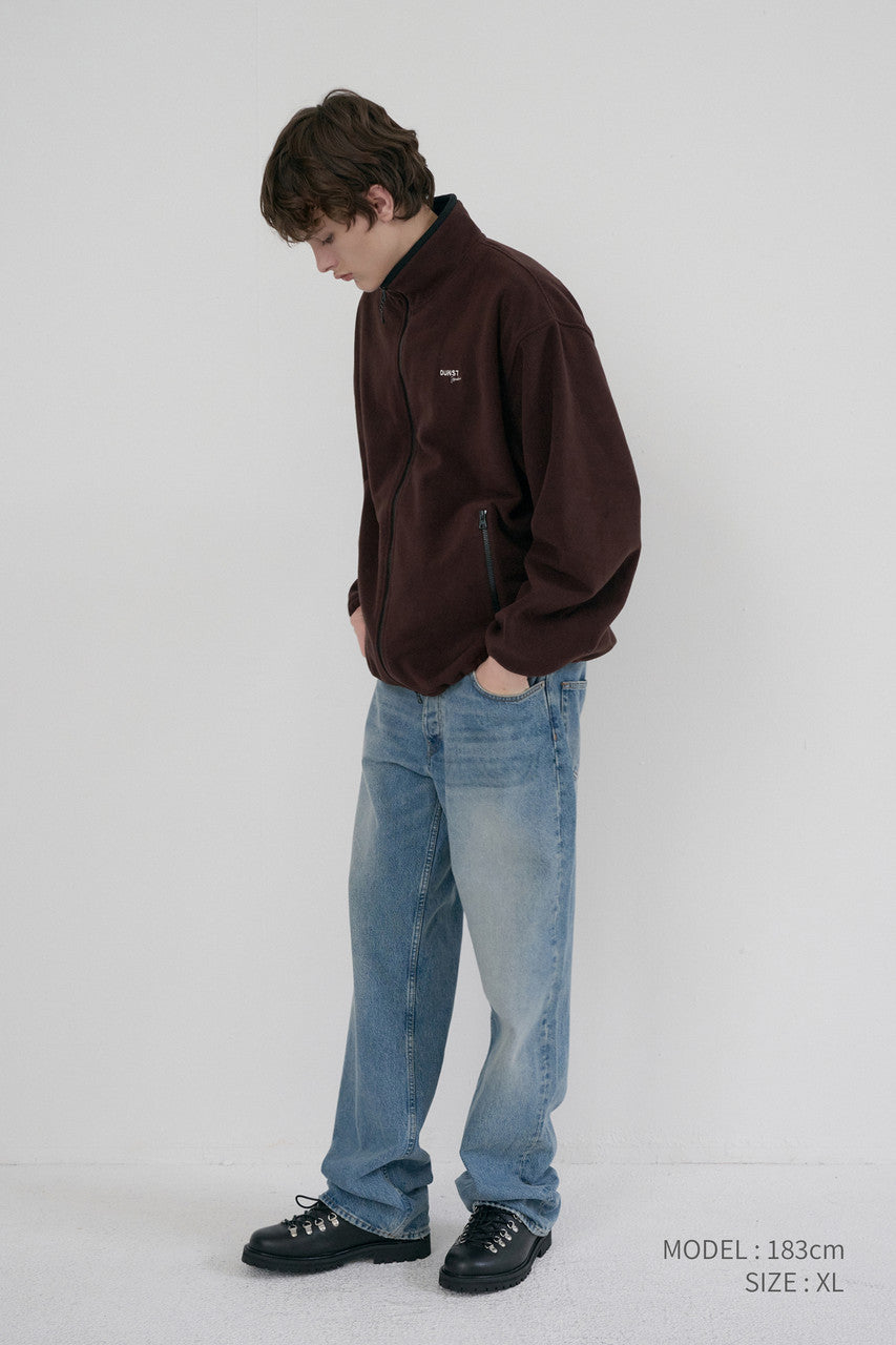 Dunst Unisex Zip-Up Fleece Sweatshirt Choco Brown