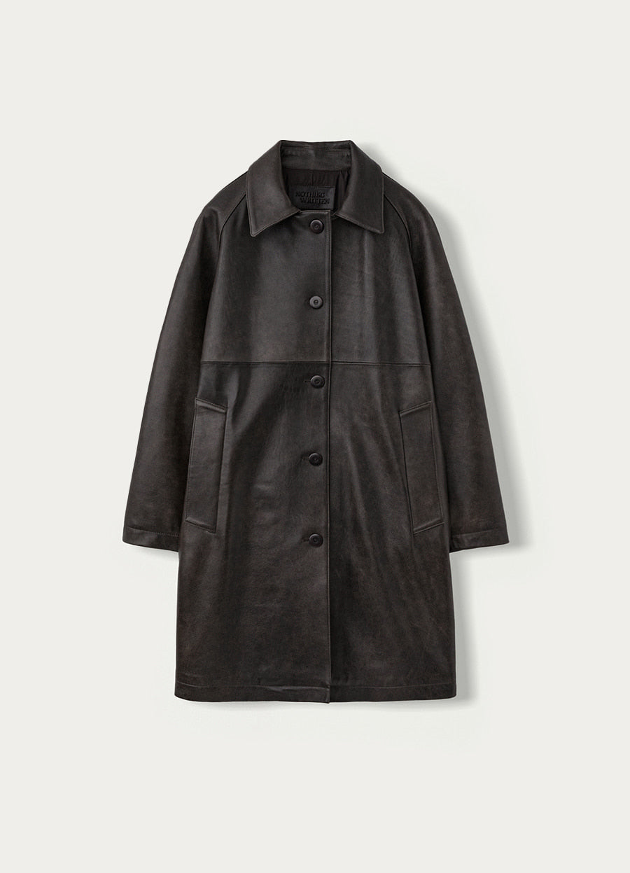 Nothing Written Raglan lambskin coat (Vintage brown)
