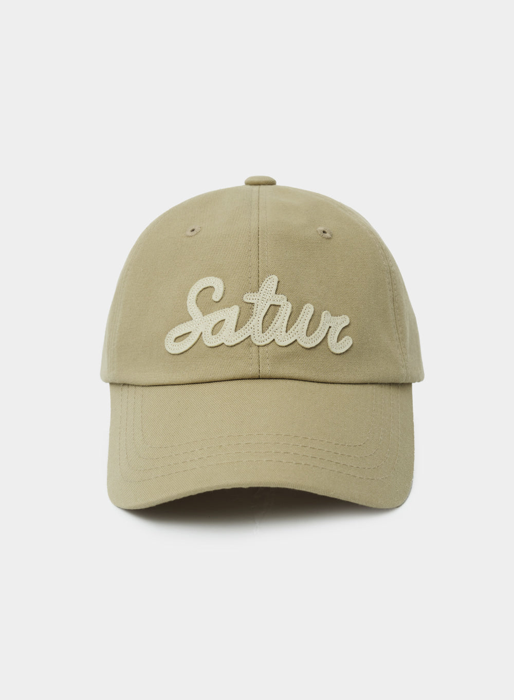 [satur] Vintage Casual Applique Ball Cap - Beige