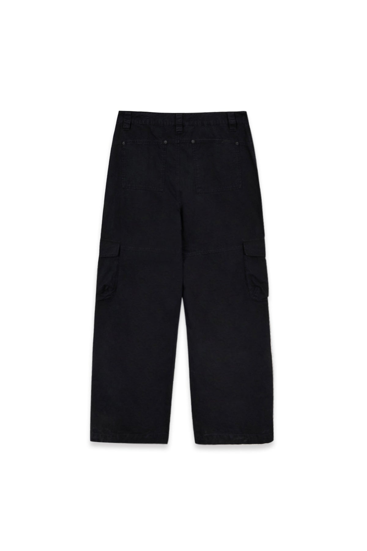 [matinkim] WASHED WIDE CARGO PANTS FOR MEN IN BLACK