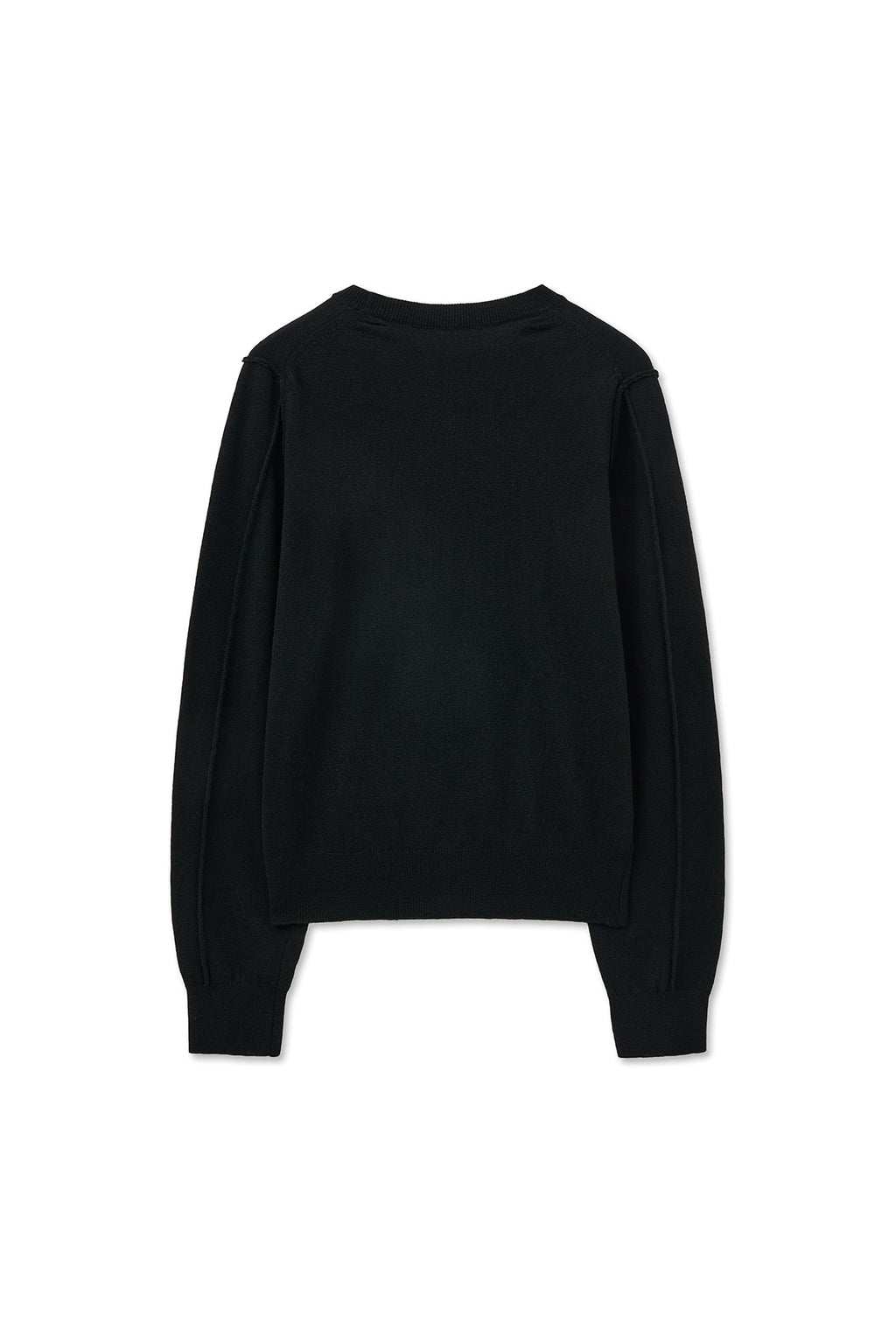 [matinkim] CASHMERE BLENDED ROUND KNIT PULLOVER IN BLACK