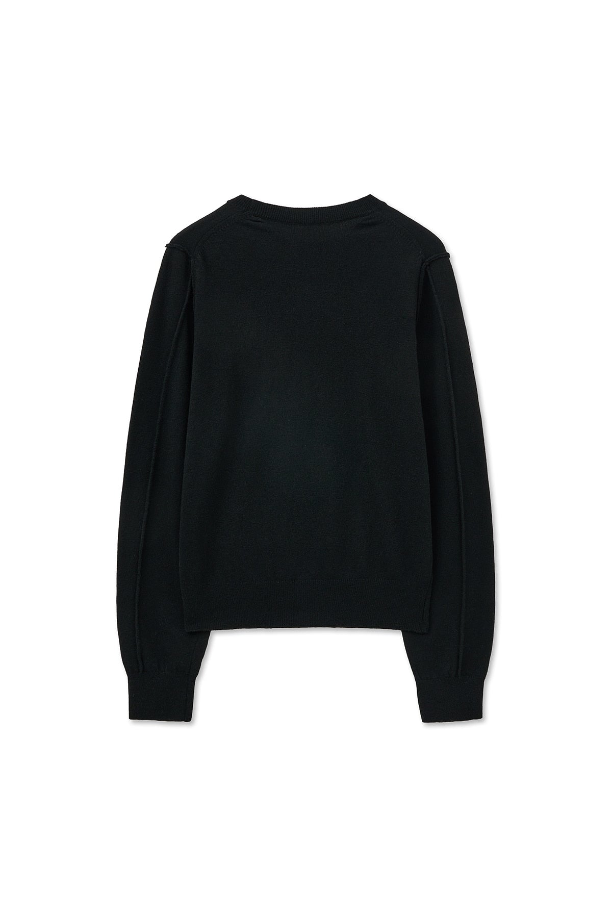 [matinkim] CASHMERE BLENDED ROUND KNIT PULLOVER IN BLACK