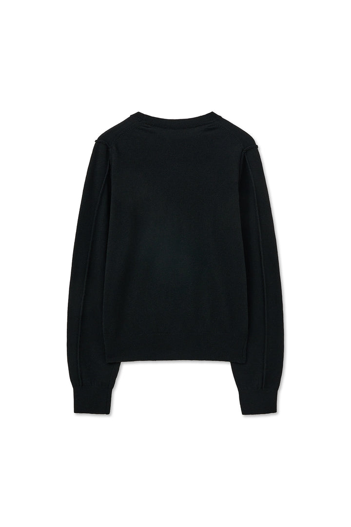 Matinkim Cashmere Blended Round Knit Pullover IN Black