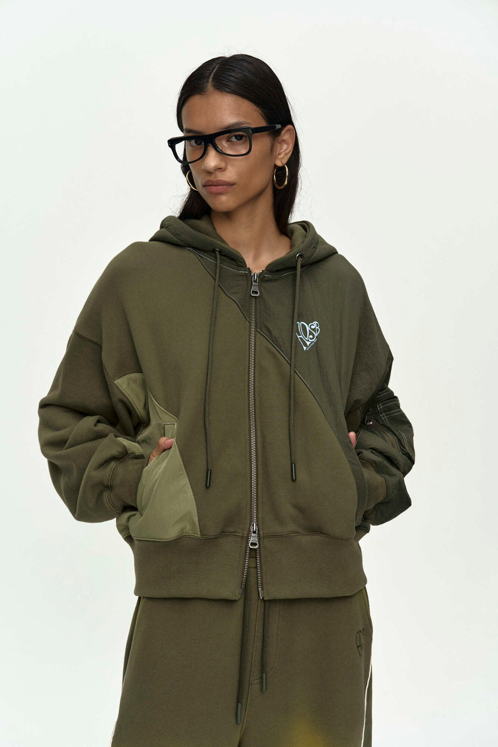 Andersson Bell Patchwork MA-1 Hoodie Zip UP