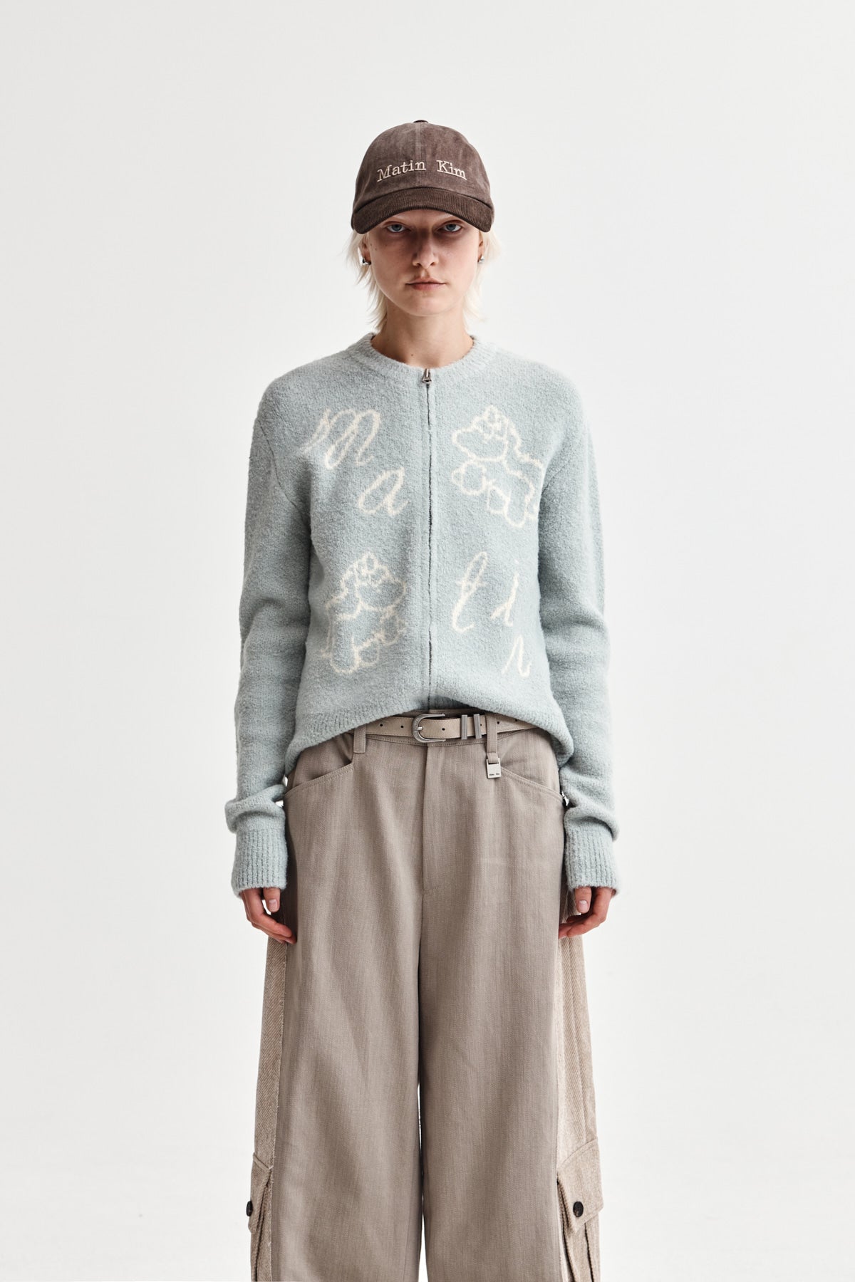 Matinkim Matin Kim Matin Poni Coni Knit Zip UP IN Mint