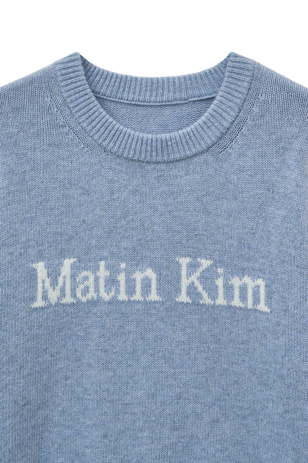 [matinkim] COLOR TRIM LINE LOGO PULLOVER IN LIGHT BLUE