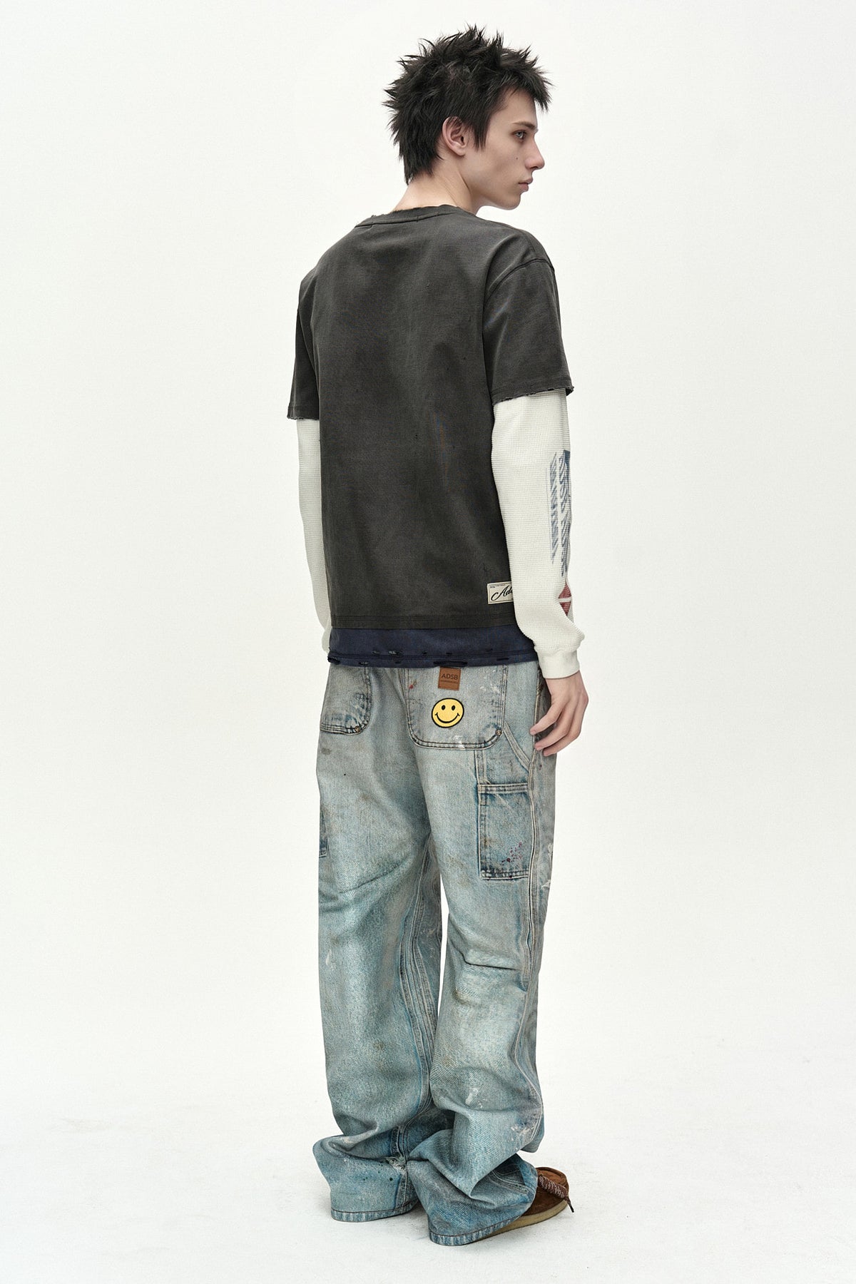Andersson Bell Distress Layered Long Sleeve T-Shirt