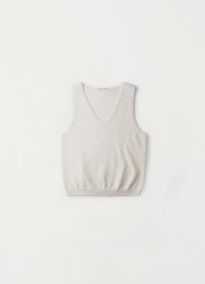 Nothing Written Cosi sleeveless knit top (set) (Pearl white)