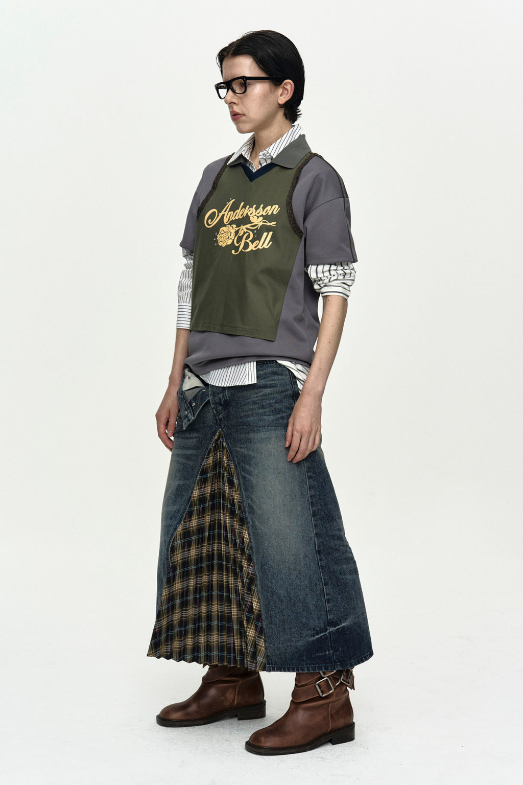 Andersson Bell Lace Trimmed Polo Jersey Top