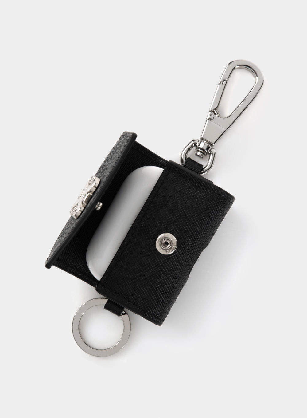 [satur] Satur Keyring Leather Airpods Case - Matt Black