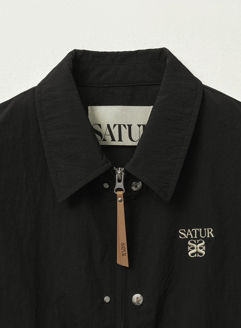 [satur] (W) Teo Nylon Coach Jacket - Black