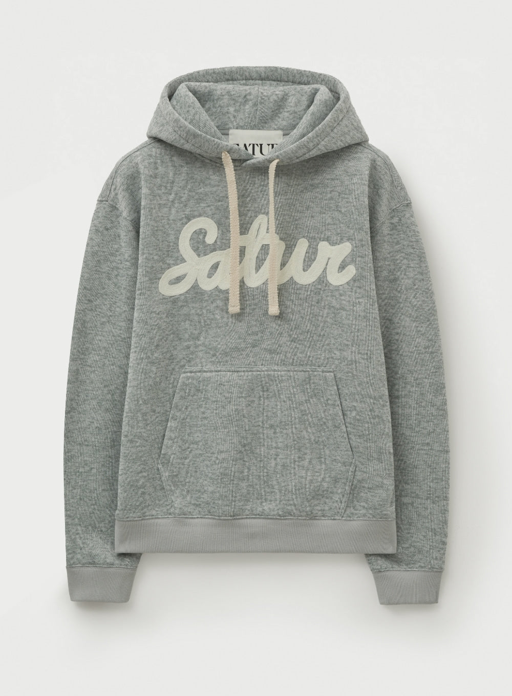 [satur] Lugo Heather Terry Hoodie - Sage Green
