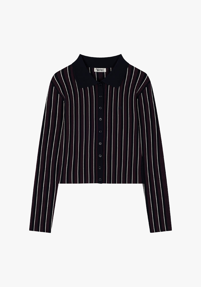 Grove Chard Stripe Button Knit