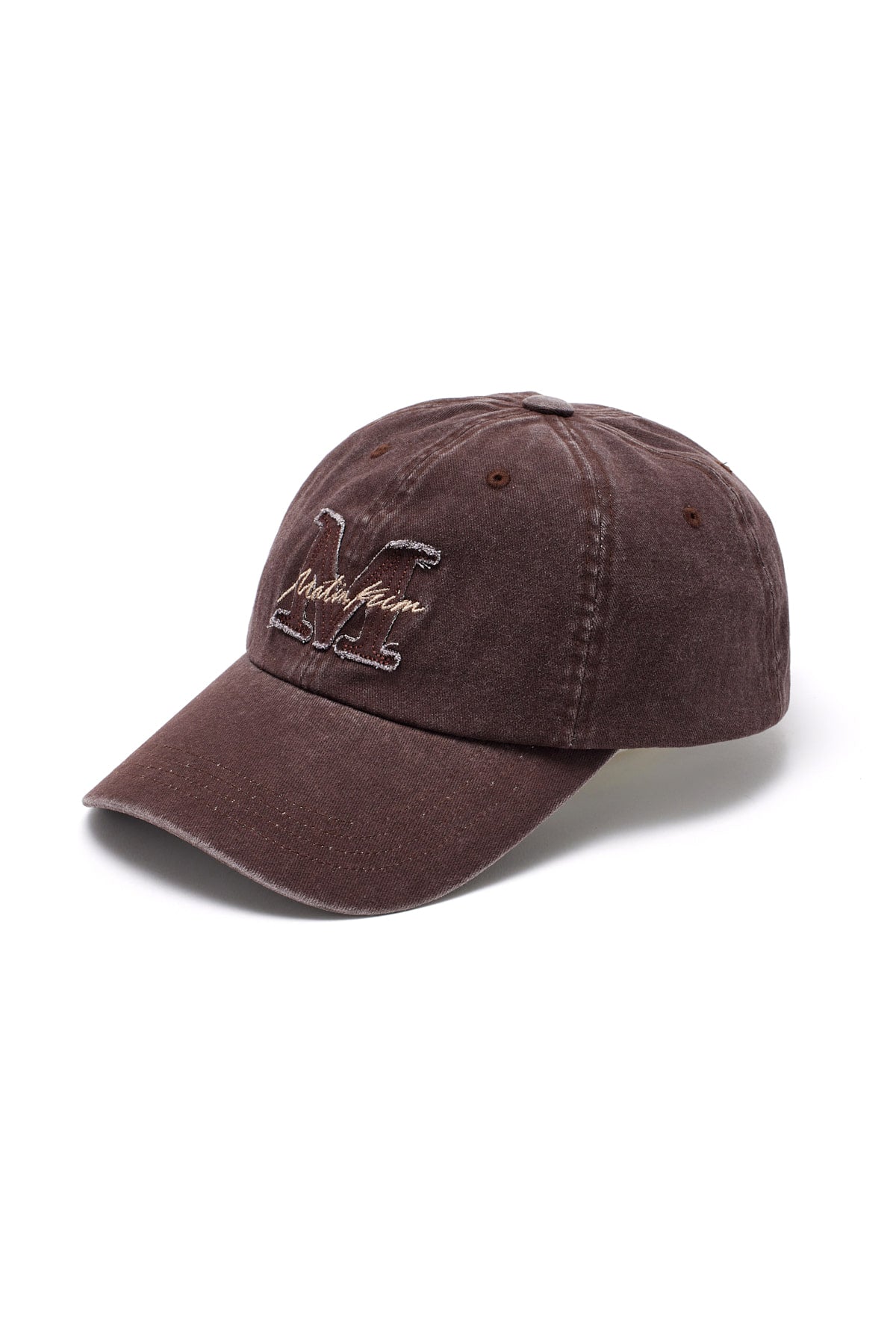 [matinkim] MATIN CURSIVE BALL CAP IN BROWN