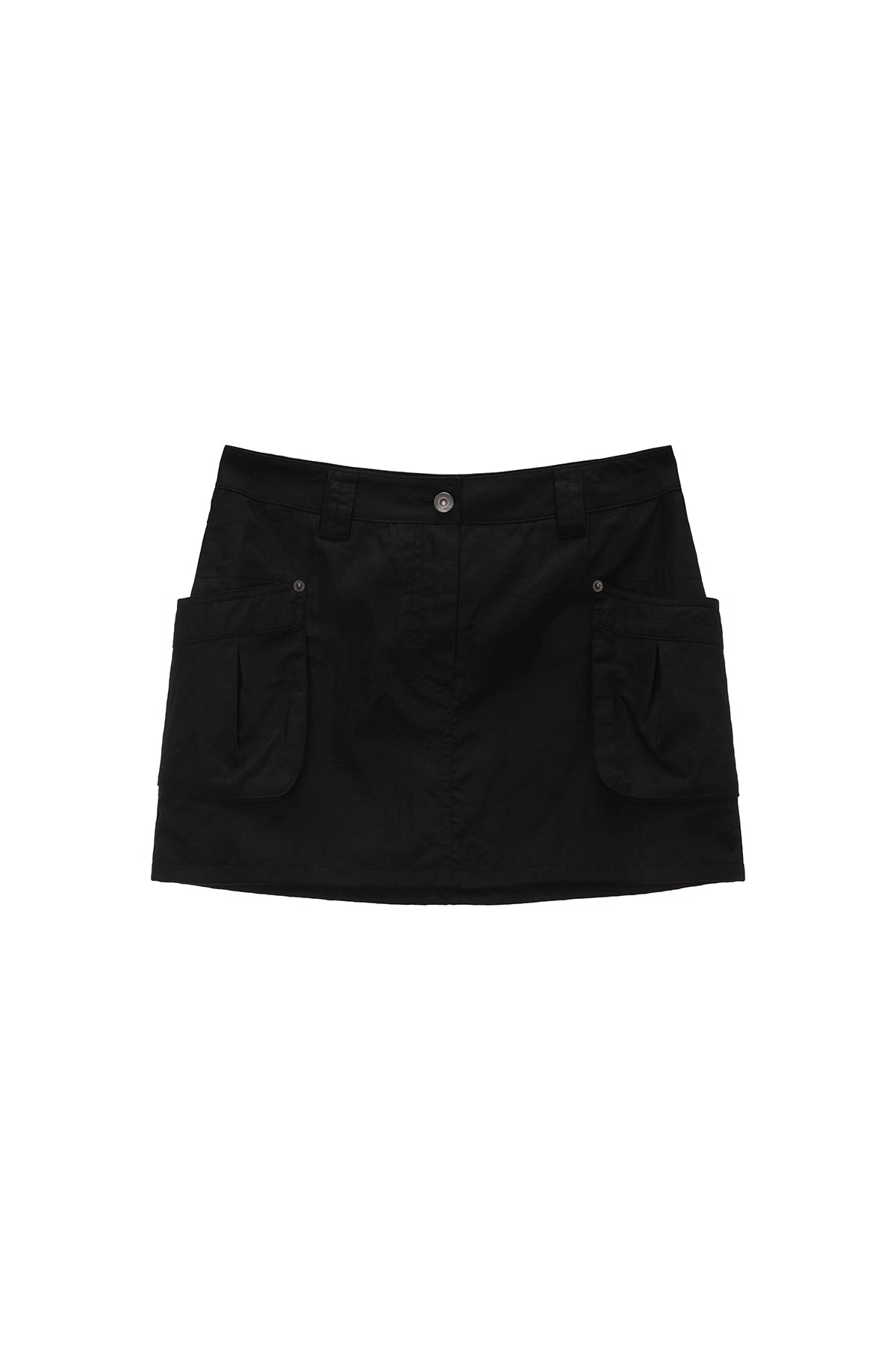 Matinkim Lowrise Nylon Cargo Mini Skirt IN Black