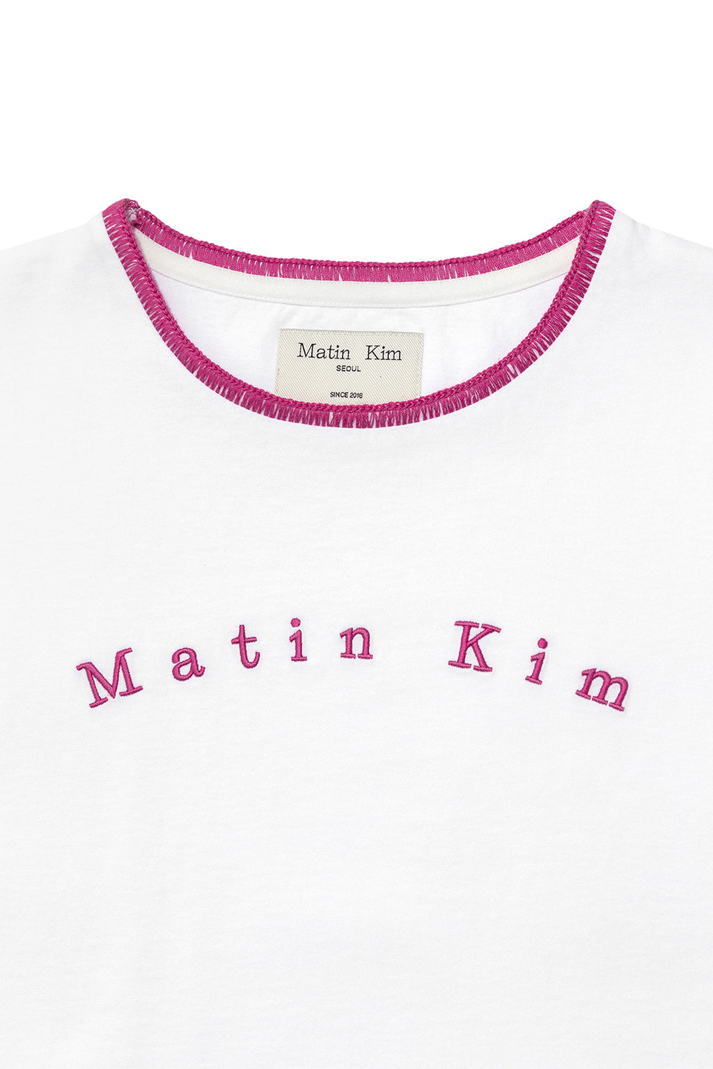 [matinkim] COLOR POINT ARCH LOGO TOP IN WHITE