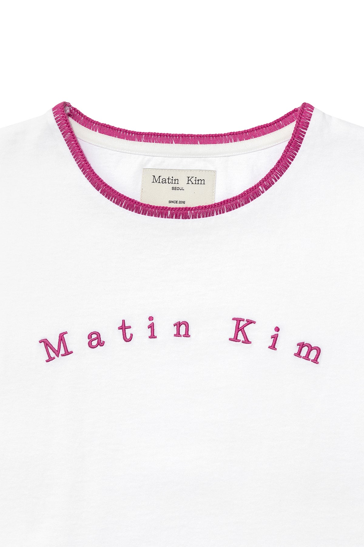 [matinkim] COLOR POINT ARCH LOGO TOP IN WHITE