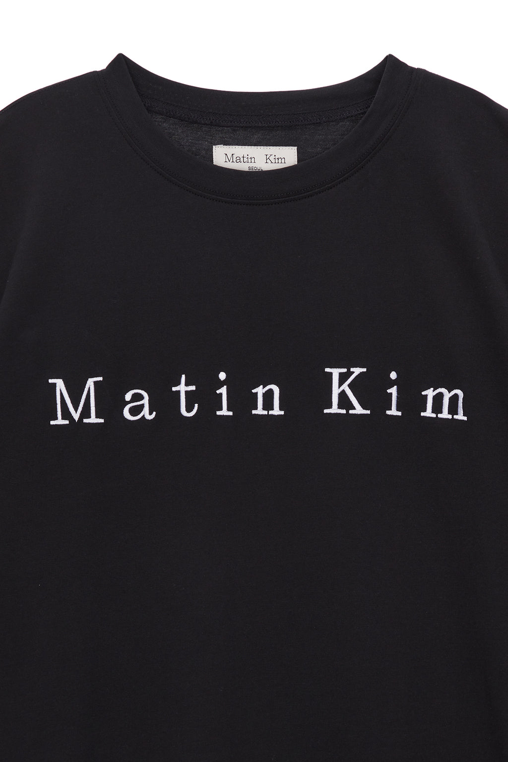[matinkim] MATIN EMBROIDERY LOGO TOP IN BLACK