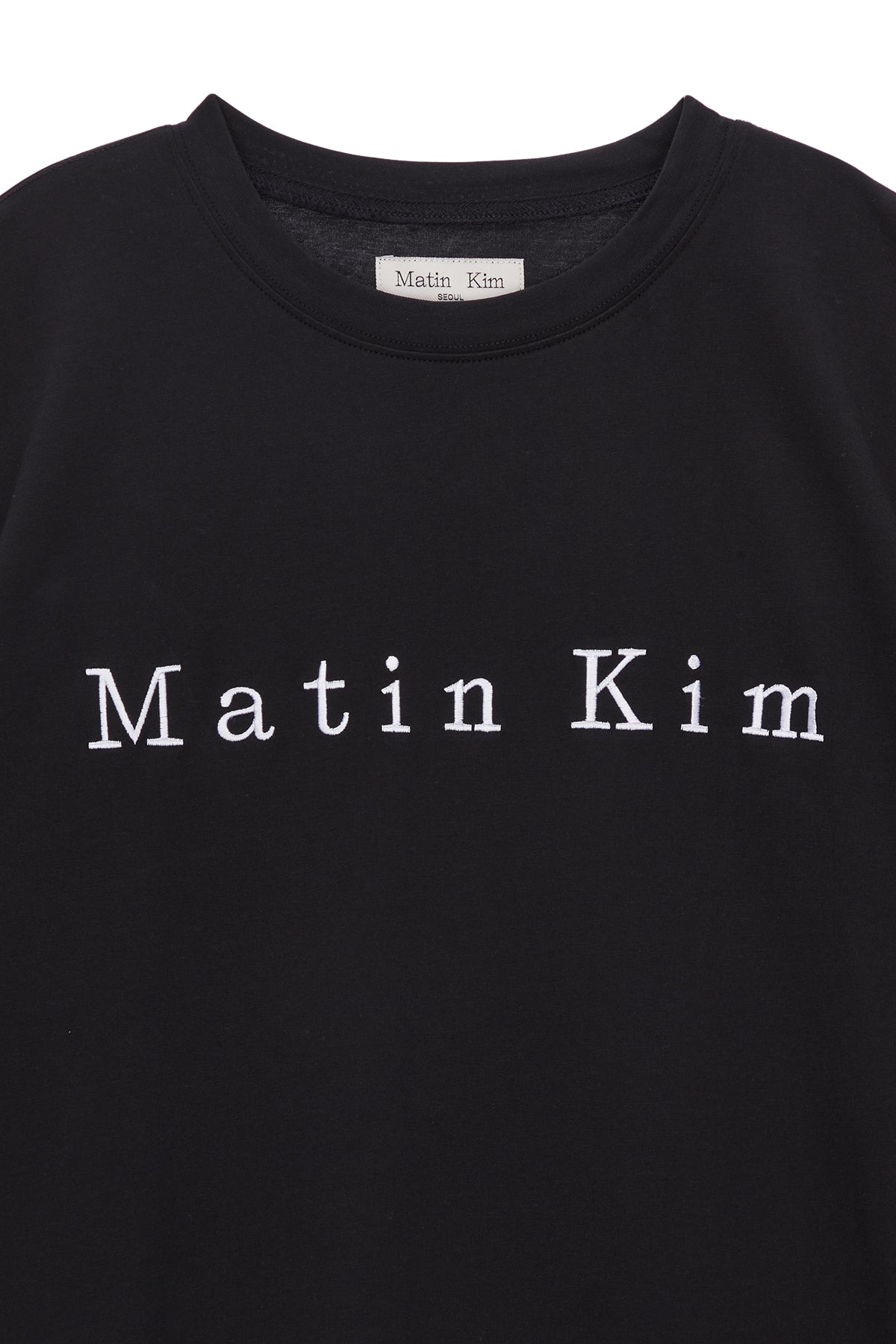 [matinkim] MATIN EMBROIDERY LOGO TOP IN BLACK