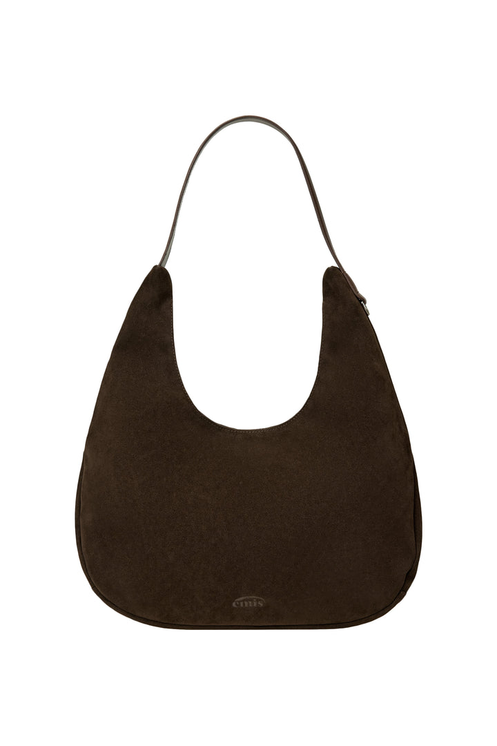EMIS Suede Shoulder Bag-Brown