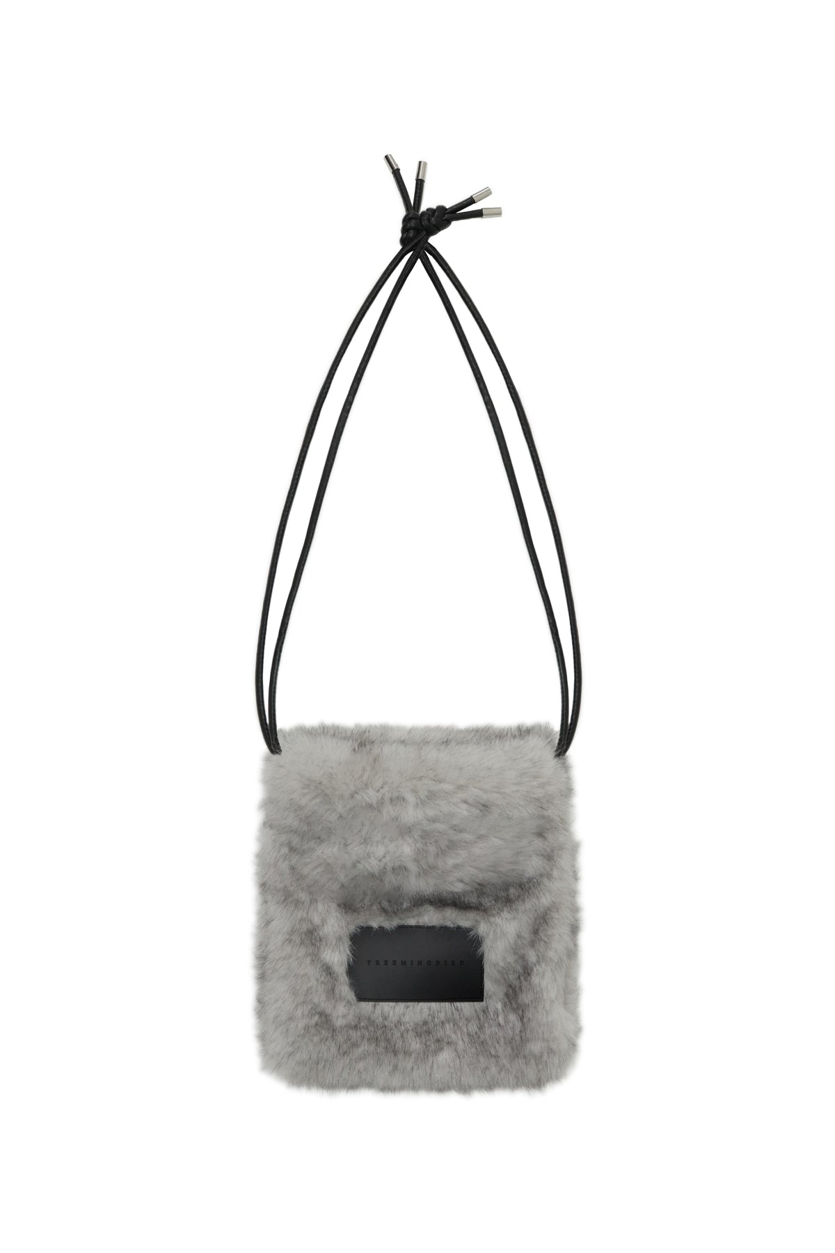 Treemingbird Volume Fur String Mini Bag Light Gray