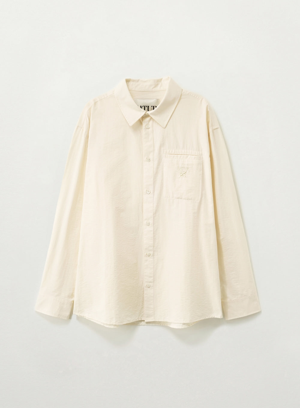 [SATUR] Light Weight Cotton Shirt - Cream