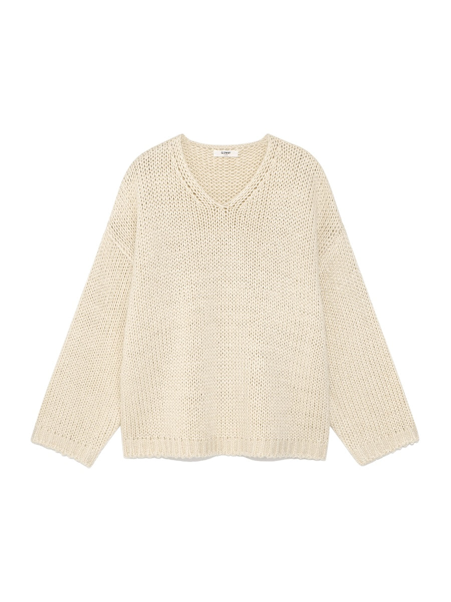 GLOWNY G Cozy Over Knit Top (Cream)