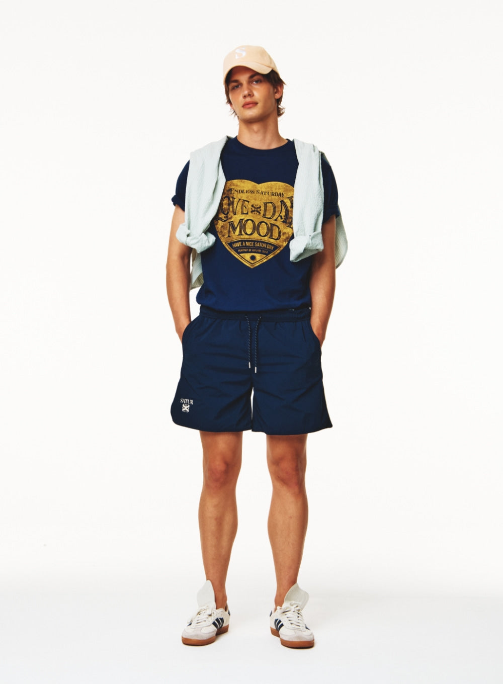 [satur] Seersucker Basic Pocket Shirt - Green