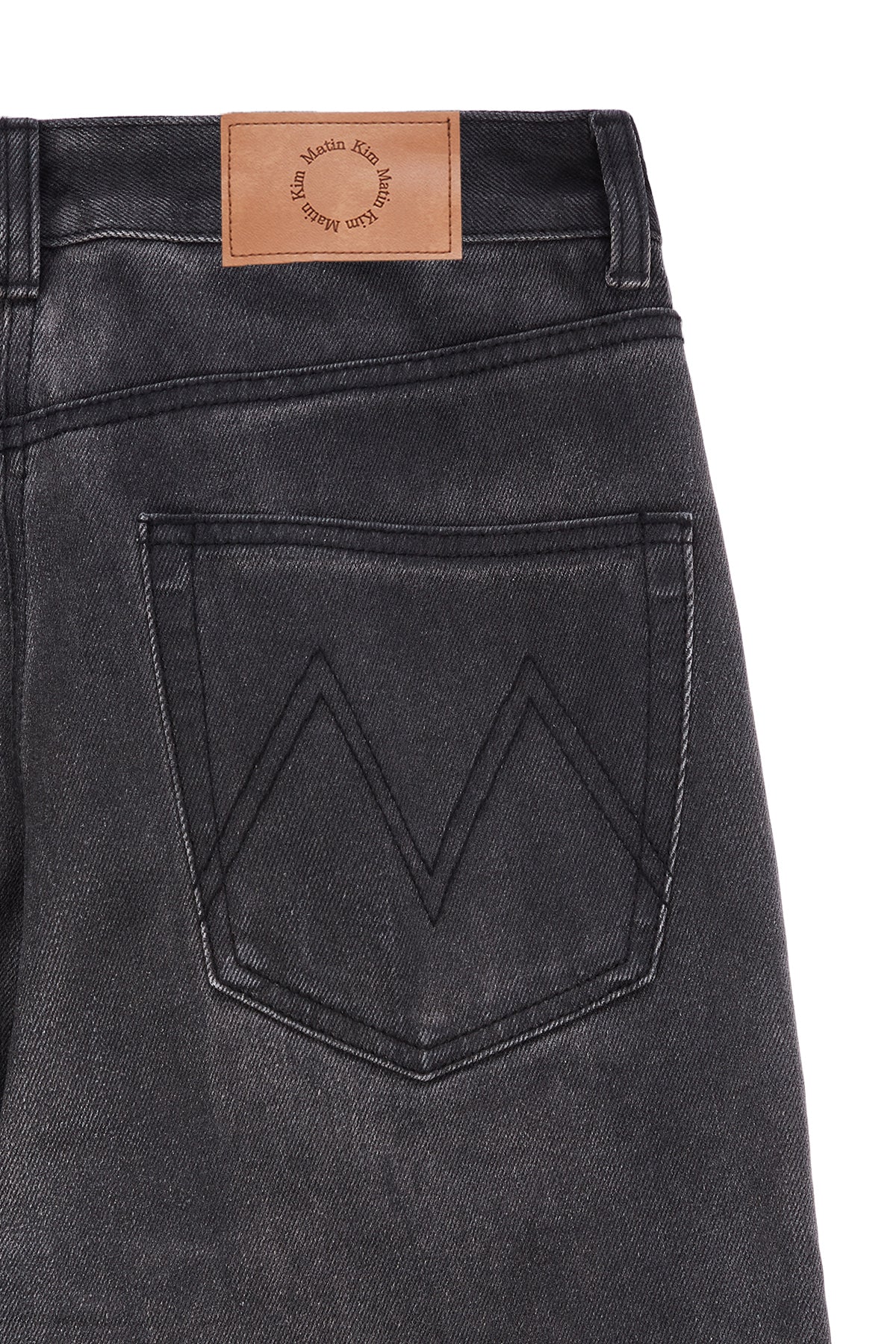 Matinkim Coating Washed Denim Pants IN Black