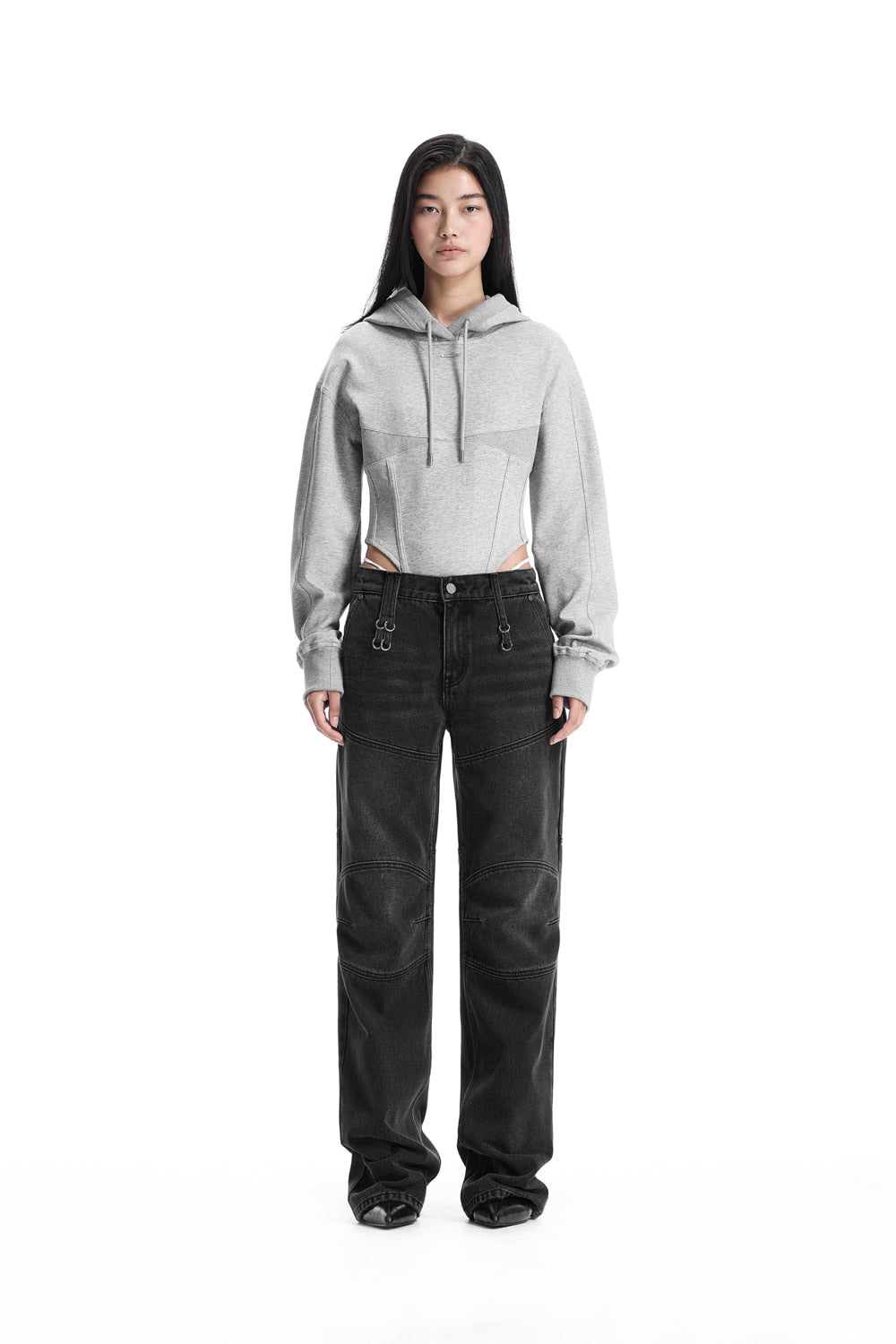 Treemingbird Hooded Bodysuit Melange Gray