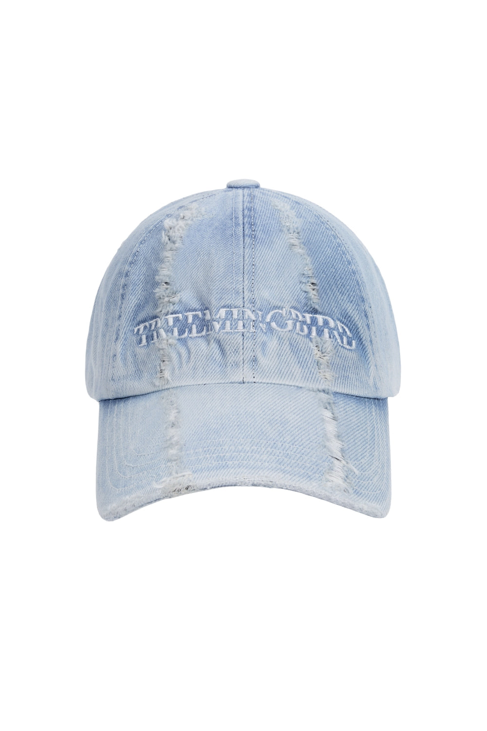 Treemingbird Washed Brim Distressed Denim Cap Blue
