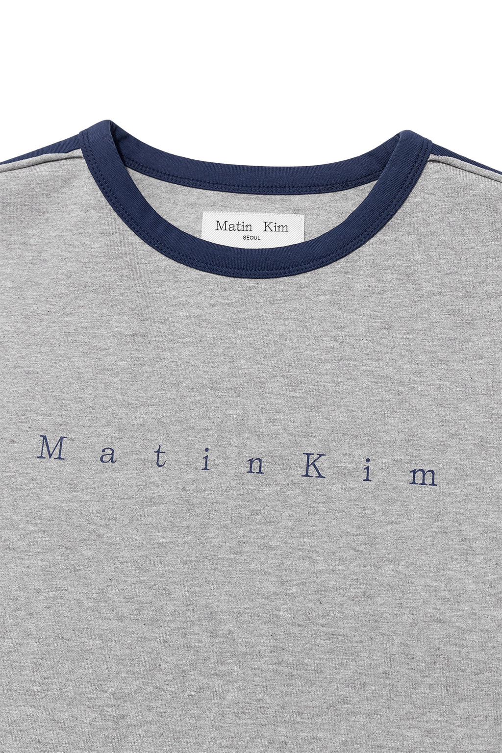 [matinkim] COLOR LINE POINT LOGO TOP FOR MEN IN GREY